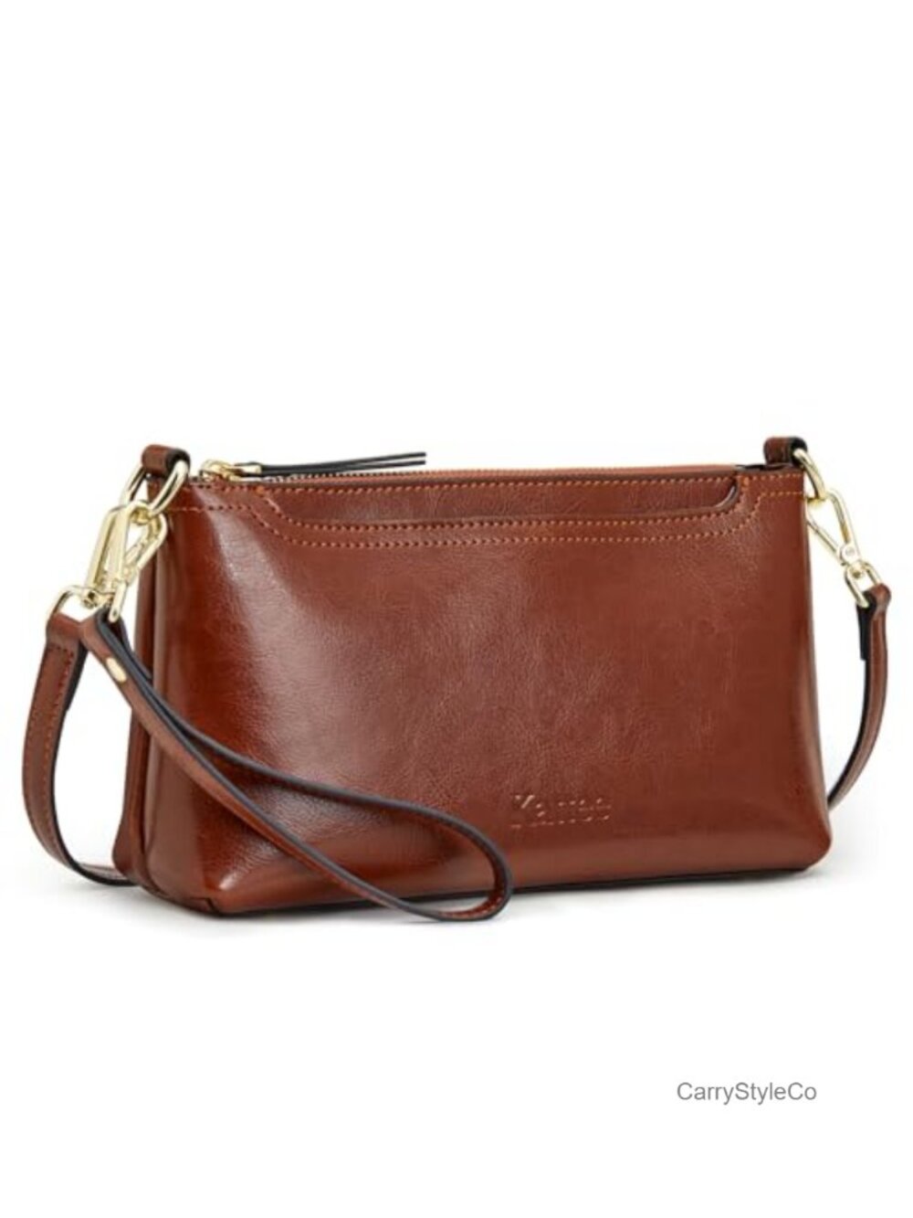 Genuine Leather Crossbody Bag Wristlet Purse Handbag